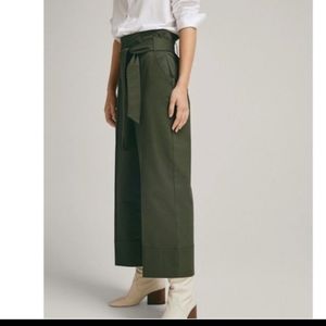 Massimo Dutti High Waisted Cropped Wide Leg Pants